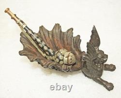 Patinated Cast-Iron Pipe Holder with Chimera, 19th Century