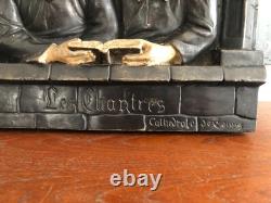 Patinated plaster bas-relief of the cantors of Tours Cathedral (H 54 cm)