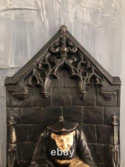Patinated plaster bas-relief of the cantors of Tours Cathedral (H 54 cm)