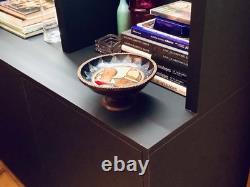 Paul Fouillen 1920 Very Beautiful Pyrographed Wooden Bowl. Perfect condition