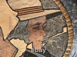 Paul Fouillen 1920 Very Beautiful Pyrographed Wooden Bowl. Perfect condition