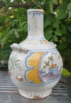 Pilgrim's flask, Nevers faience, 18th century