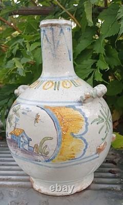 Pilgrim's flask, Nevers faience, 18th century