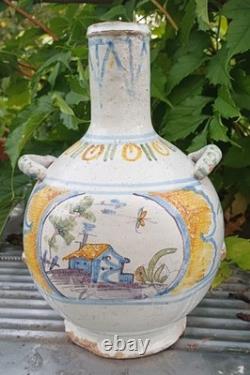 Pilgrim's flask, Nevers faience, 18th century