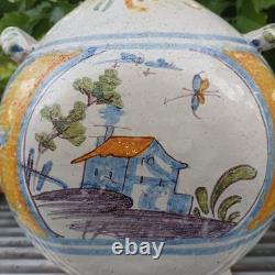 Pilgrim's flask, Nevers faience, 18th century