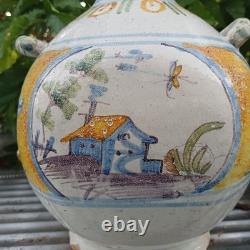 Pilgrim's flask, Nevers faience, 18th century
