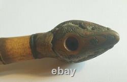 Pipe A Opium 19th Carved Wood