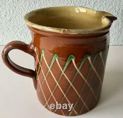 Pitcher / Pot Terracotta Glazed. Pottery Savoy. Folk Art Clay Pot