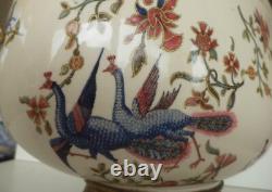 Planter Faience Vase Bronze Mount Choisy Le Roi Flowers Bowl Model with Cat