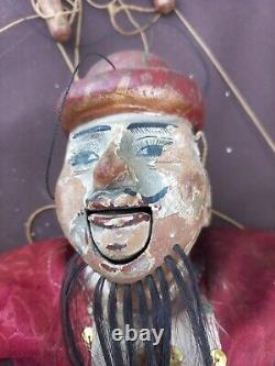 Polychrome Wooden Puppet with Articulated Mouth, Hands, Fingers, and Feet, China, 19th Century