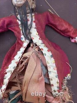 Polychrome Wooden Puppet with Articulated Mouth, Hands, Fingers, and Feet, China, 19th Century