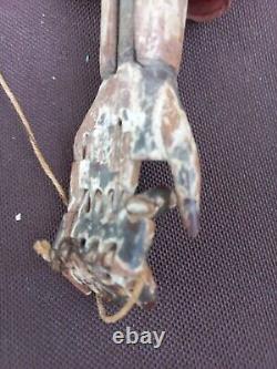 Polychrome Wooden Puppet with Articulated Mouth, Hands, Fingers, and Feet, China, 19th Century