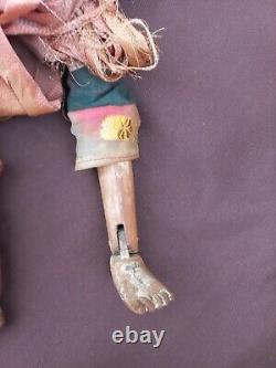 Polychrome Wooden Puppet with Articulated Mouth, Hands, Fingers, and Feet, China, 19th Century