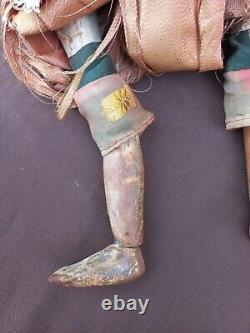 Polychrome Wooden Puppet with Articulated Mouth, Hands, Fingers, and Feet, China, 19th Century