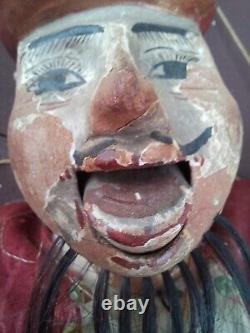 Polychrome Wooden Puppet with Articulated Mouth, Hands, Fingers, and Feet, China, 19th Century