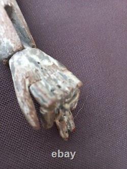 Polychrome Wooden Puppet with Articulated Mouth, Hands, Fingers, and Feet, China, 19th Century