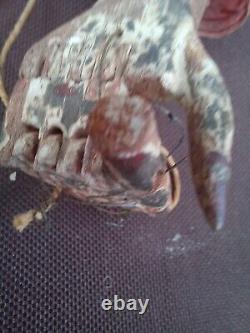 Polychrome Wooden Puppet with Articulated Mouth, Hands, Fingers, and Feet, China, 19th Century