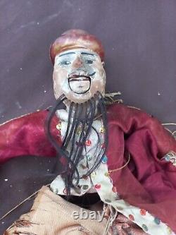 Polychrome Wooden Puppet with Articulated Mouth, Hands, Fingers, and Feet, China, 19th Century