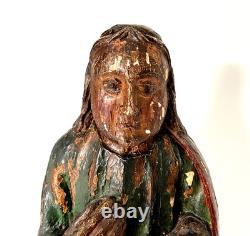 Polychrome oak Evangelist. High period, Middle Ages, statue, sculpture