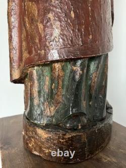 Polychrome oak Evangelist. High period, Middle Ages, statue, sculpture