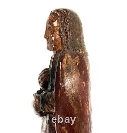 Polychrome oak Evangelist. High period, Middle Ages, statue, sculpture