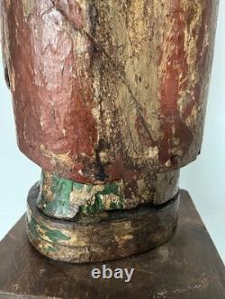 Polychrome oak Evangelist. High period, Middle Ages, statue, sculpture