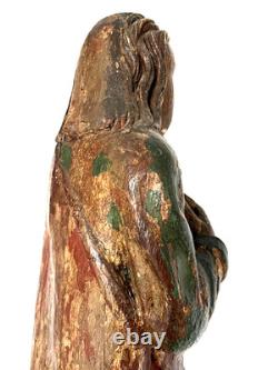 Polychrome oak Evangelist. High period, Middle Ages, statue, sculpture