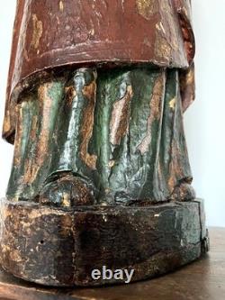 Polychrome oak Evangelist. High period, Middle Ages, statue, sculpture