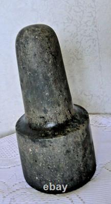 Polynesian carved natural stone pestle, antique folk art, 19th century, No. 2