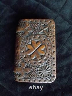 Popular Art, Ancient Tabatiere, Small Monoxyle Book, Folk Art Xixeme