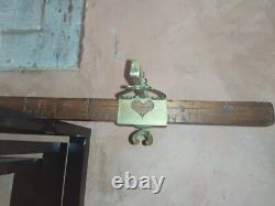 Popular Art Antique Tool 19th Century Silk Wood Bronze Measuring Rule