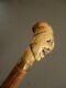 Popular Art: Antique Wooden Walking Stick With Grotesque Handle