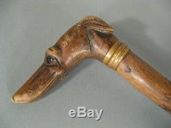 Popular Art Cane Old Carved Shape Umbrella Knob Dog Head