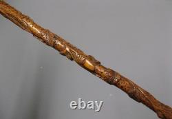 Popular Art Cane in Carved Boxwood