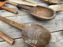 Popular Art Object: Antique Carved Wooden Spoon Shepherd's Work Savoie Alps