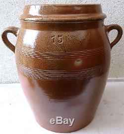 Pottery Saloir High Ear Pot. 38cm Soudouest Candied Fat Jar 15 LI