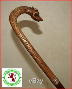 Pretty Popular Art Carved Cane With A Dog's Head
