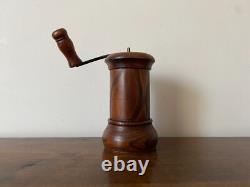 Provencal Coffee Mill in Natural Turned Oak from the 18th Century Folk Art