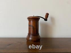 Provencal Coffee Mill in Natural Turned Oak from the 18th Century Folk Art