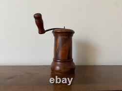 Provencal Coffee Mill in Natural Turned Oak from the 18th Century Folk Art