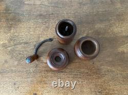 Provencal Coffee Mill in Natural Turned Oak from the 18th Century Folk Art