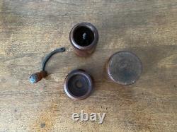 Provencal Coffee Mill in Natural Turned Oak from the 18th Century Folk Art