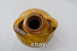 Provence 19th Century Consciousness Glazed Terracotta Yellow Engobe with 4 Passers