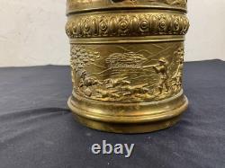 RARE Cigar and Cigarette Distributor Box, 19th Century Repoussé Brass