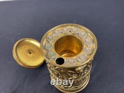 RARE Cigar and Cigarette Distributor Box, 19th Century Repoussé Brass