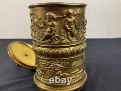 RARE Cigar and Cigarette Distributor Box, 19th Century Repoussé Brass