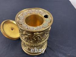 RARE Cigar and Cigarette Distributor Box, 19th Century Repoussé Brass