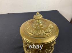RARE Cigar and Cigarette Distributor Box, 19th Century Repoussé Brass