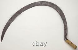 RARE FORGED IRON SICKLE REVOLVER MAIN 19th/1900 ANCIENT HARVESTING FLYING