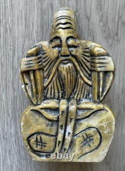 Rare Ancient Japanese Sculpture Stone Wise Immortal Turtle Longevity 19th-20th Century